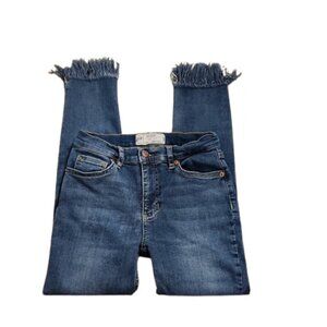 Free People Great Heights Frayed Hem Skinny Ankle Jeans